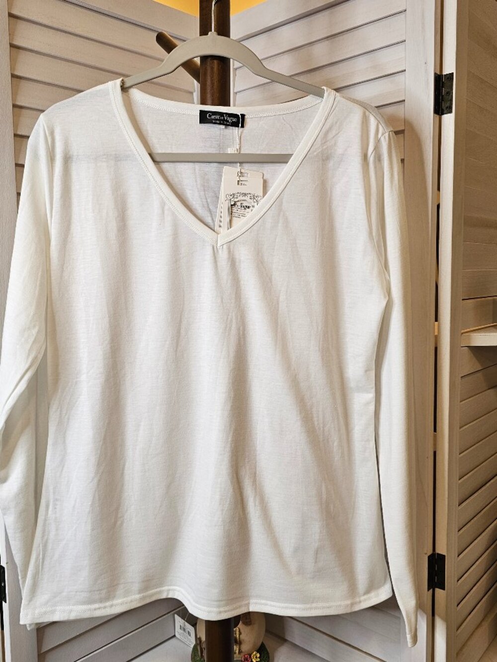 Coeur De Vague, Plus Size 3X, Long Sleeve Tee, White, NWT
